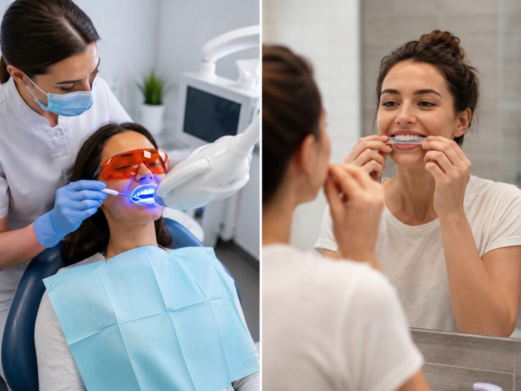 In office whitening vs whitening strips
